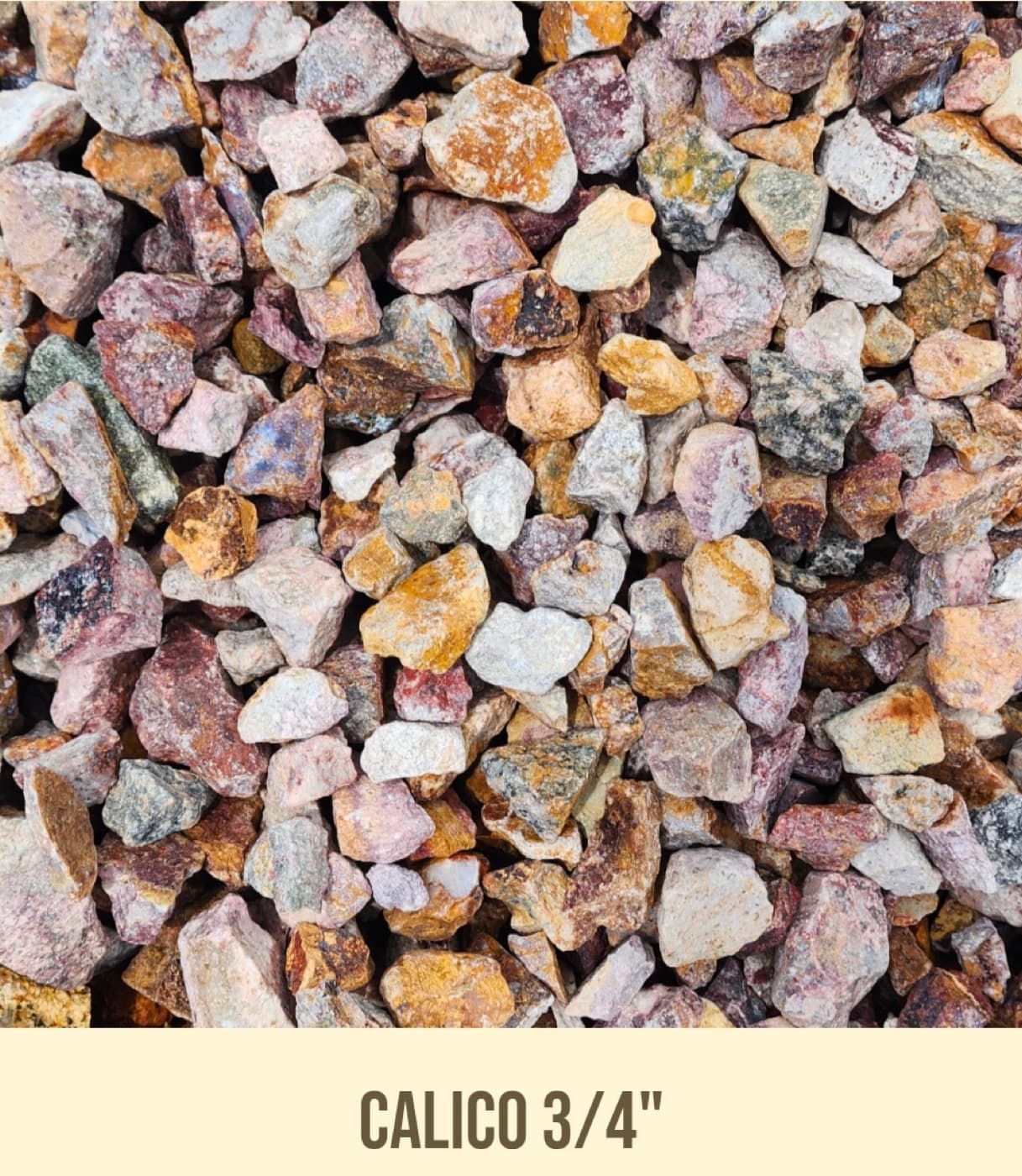 Calico 3/4" landscape material